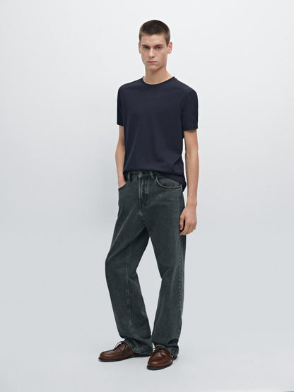 Short sleeve T-shirt with contrast seam detail