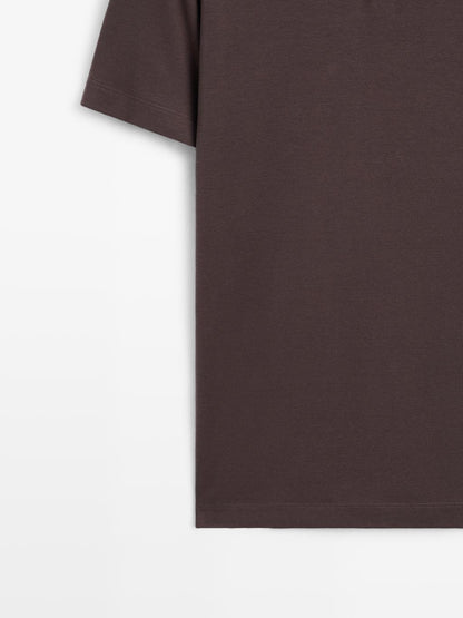 Short sleeve polo shirt with placket detail