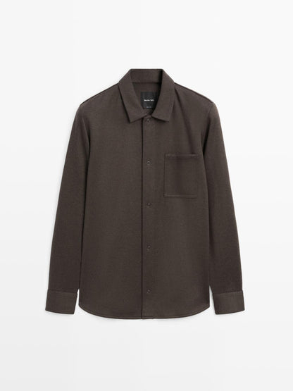 Snap-button overshirt with pocket detail