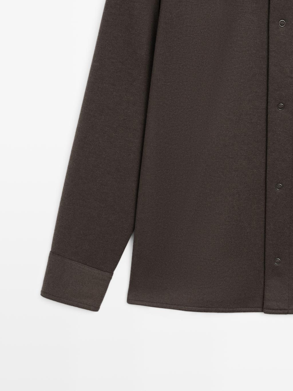 Snap-button overshirt with pocket detail