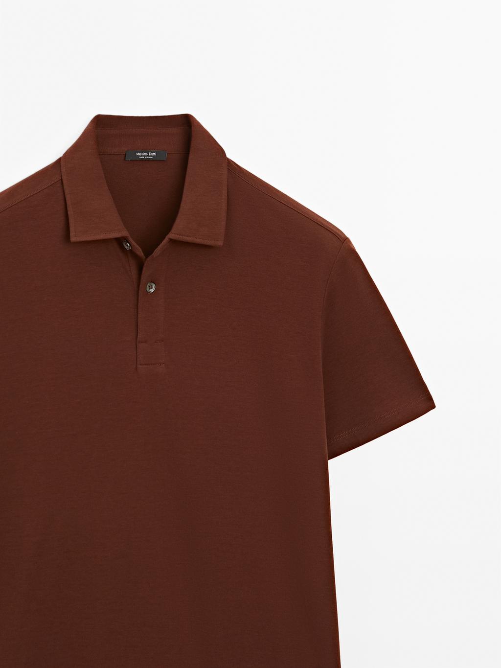 Cotton blend short sleeve polo shirt