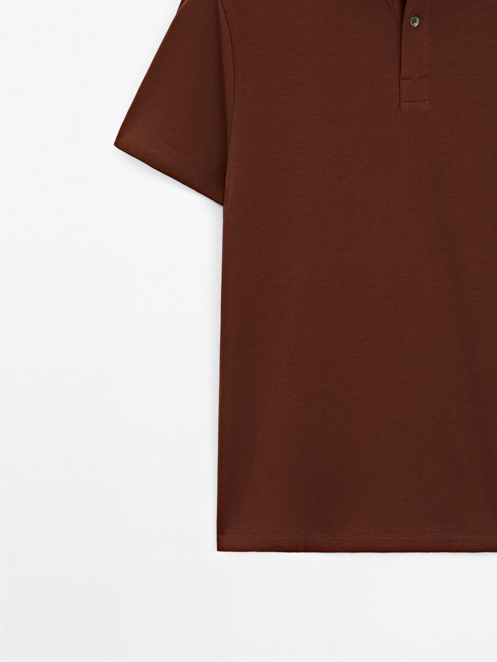 Cotton blend short sleeve polo shirt