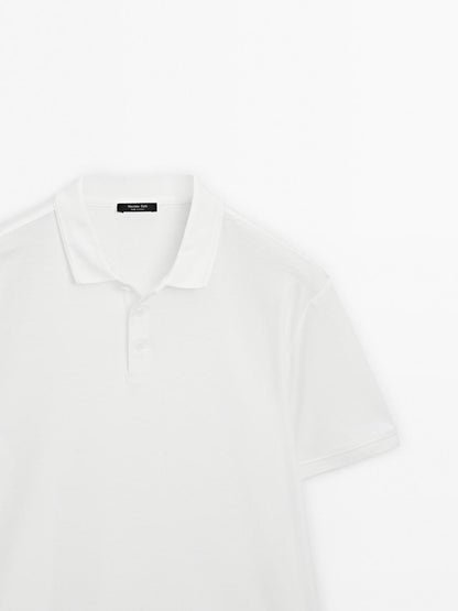 Short sleeve polo shirt with collar detail