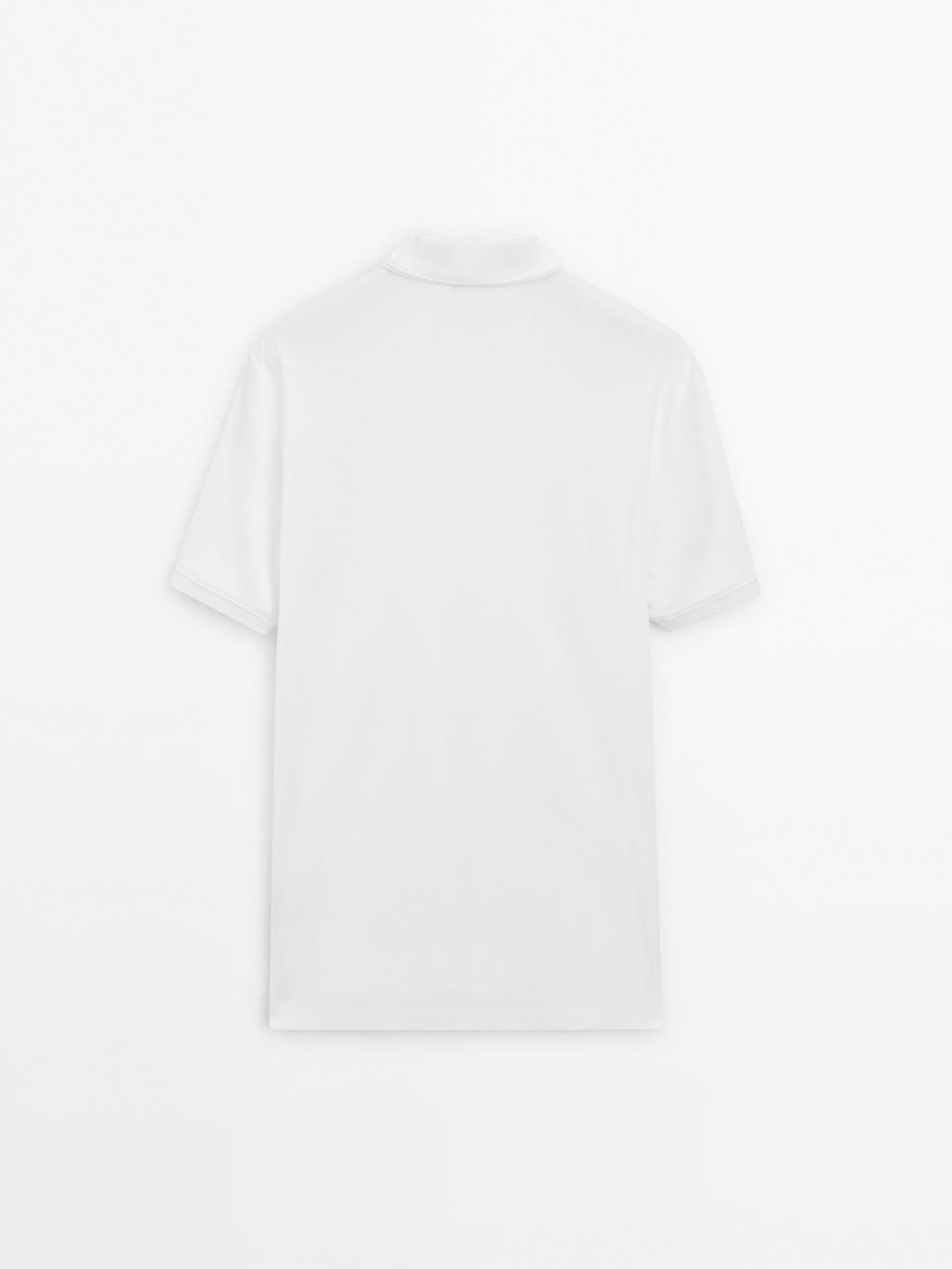 Short sleeve polo shirt with collar detail