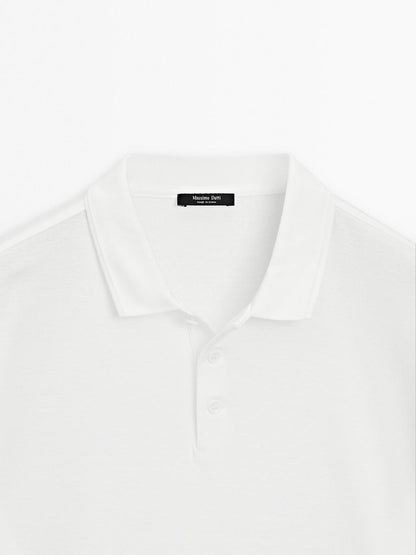 Short sleeve polo shirt with collar detail