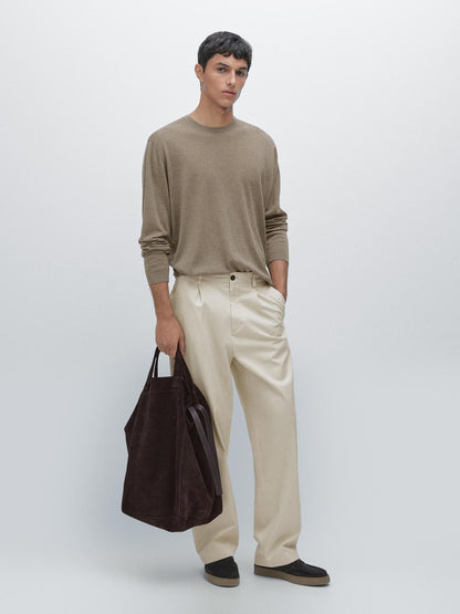 Knit 100% cashmere crew neck sweater