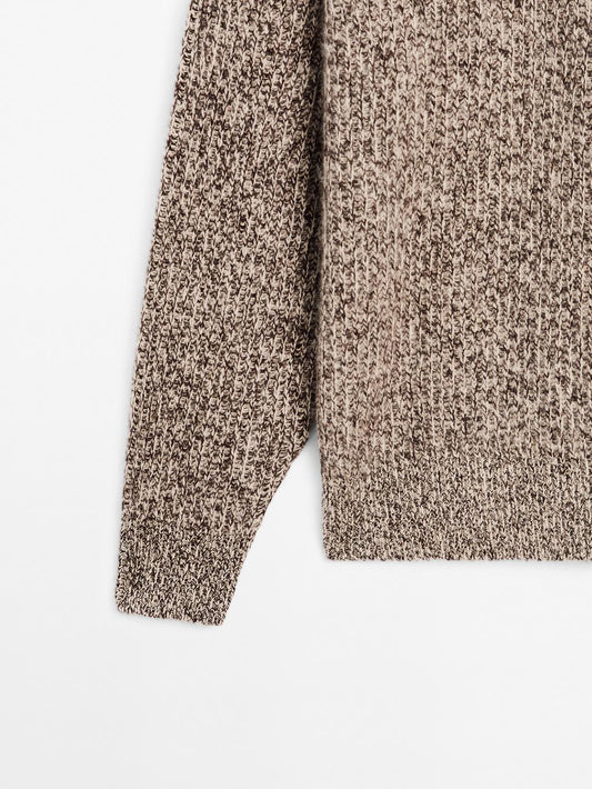100% cashmere knit polo sweater