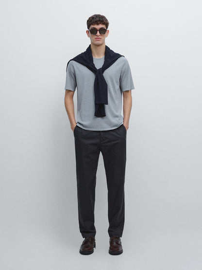 Cotton blend knit T-shirt