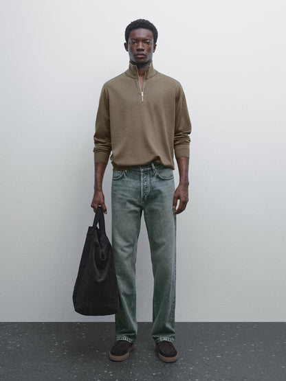 Quarter-zip knit sweater