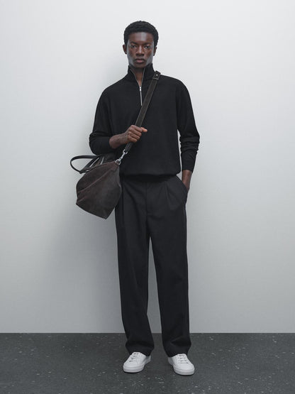 Quarter-zip knit sweater