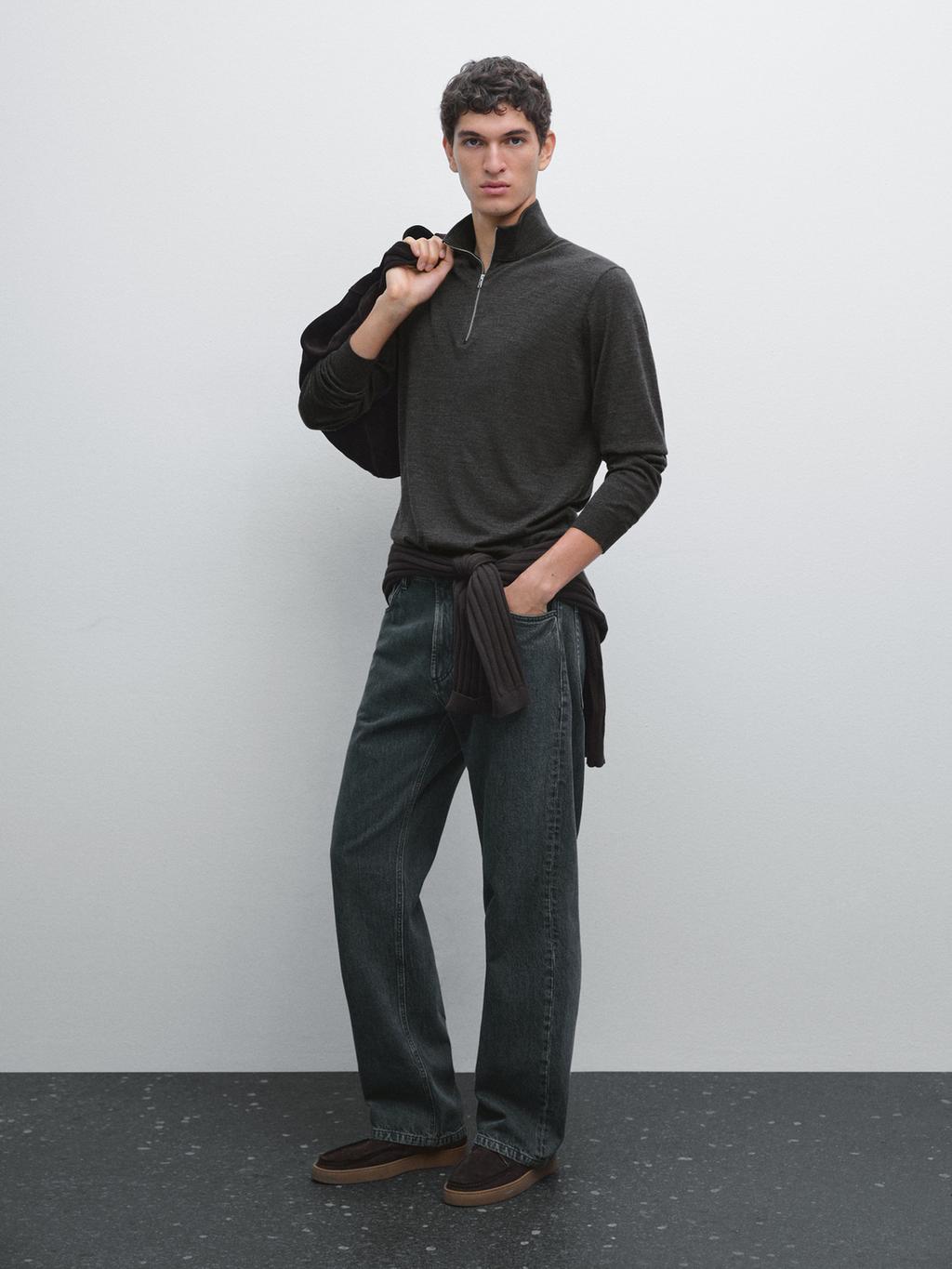 Quarter-zip knit sweater