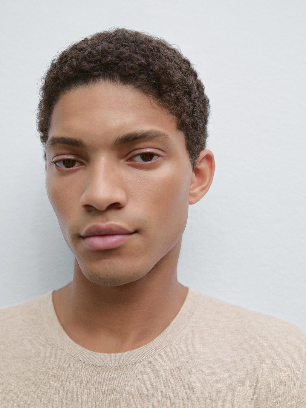 Long sleeve cotton knit sweater