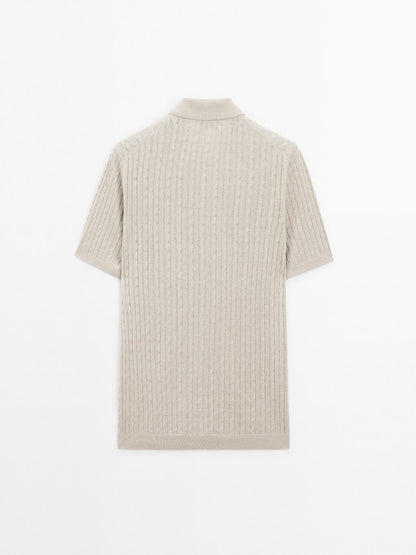 Cable-knit overshirt