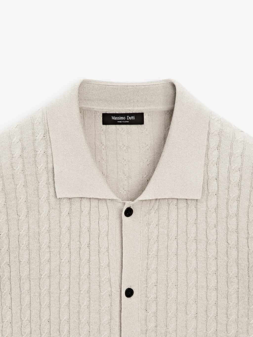 Cable-knit overshirt
