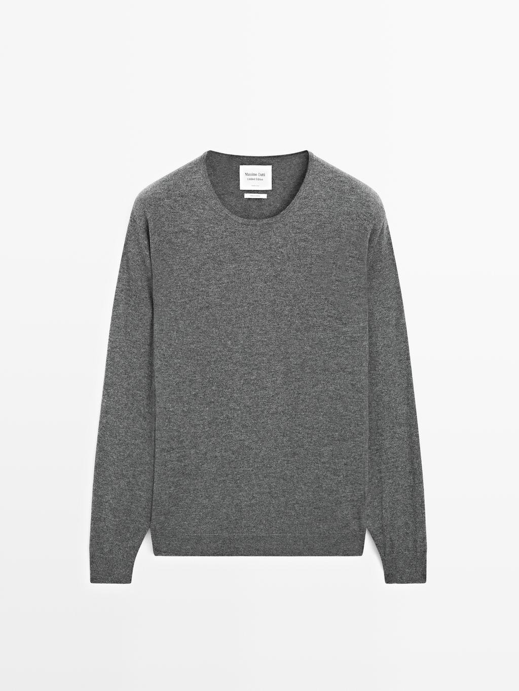 Knit 100% cashmere sweater with crew neck - LIMITED