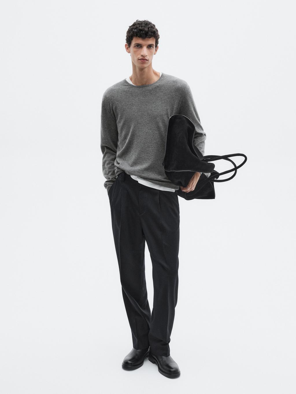 Knit 100% cashmere sweater with crew neck - LIMITED