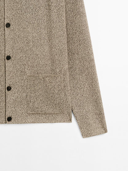 100% cotton mouline knit cardigan