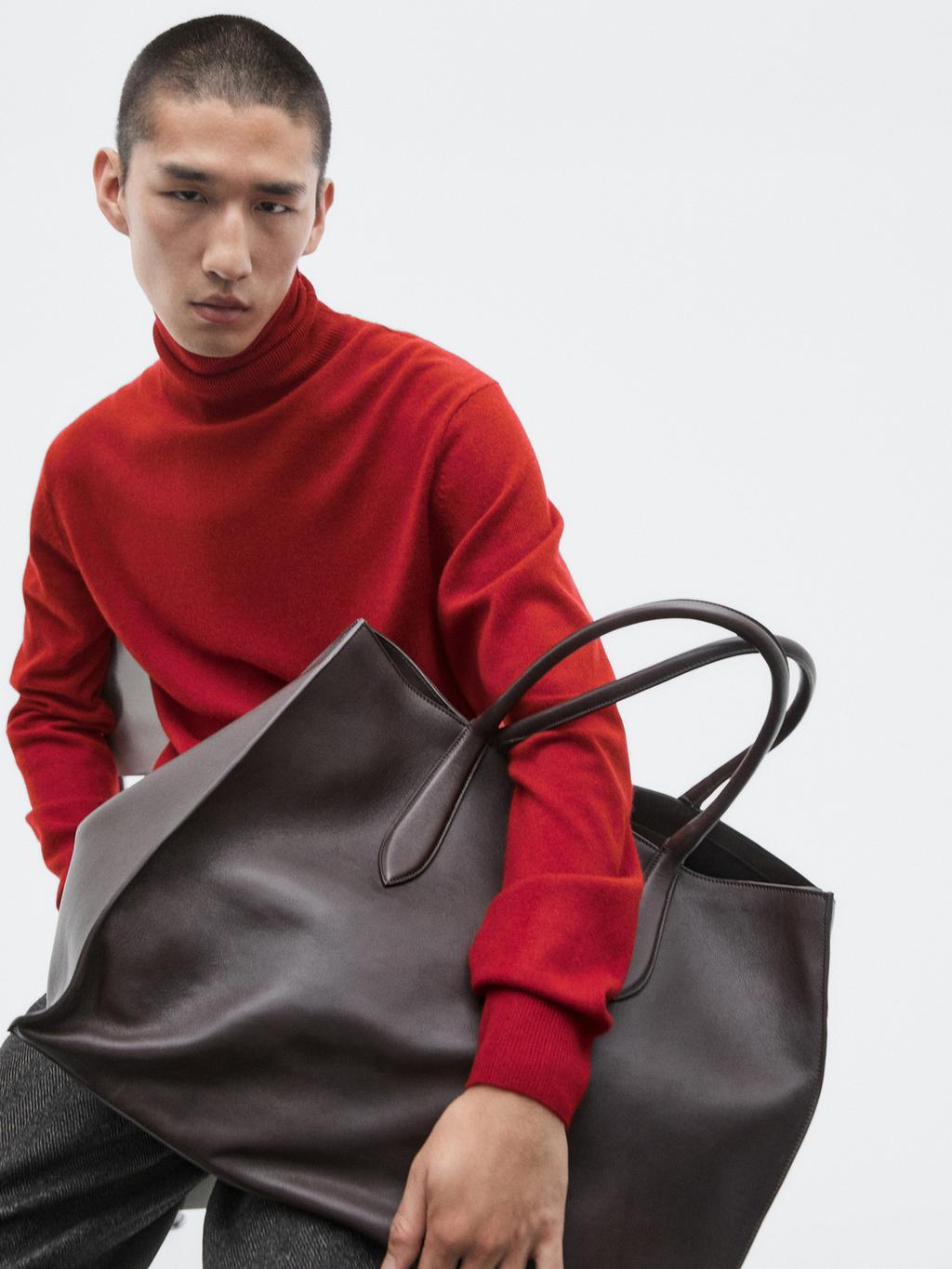 Knit wool and cashmere sweater with high neck - LIMITED