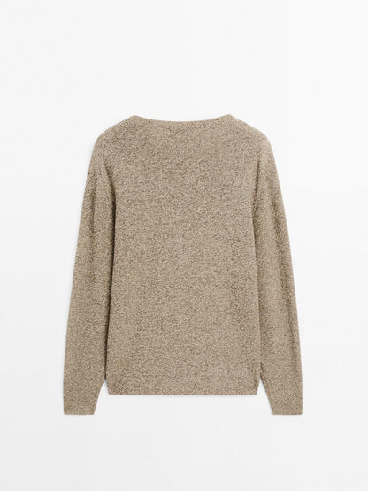 100% cotton mouline knit sweater