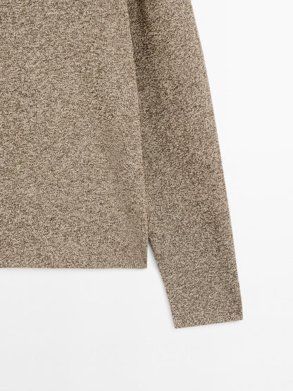 100% cotton mouline knit sweater