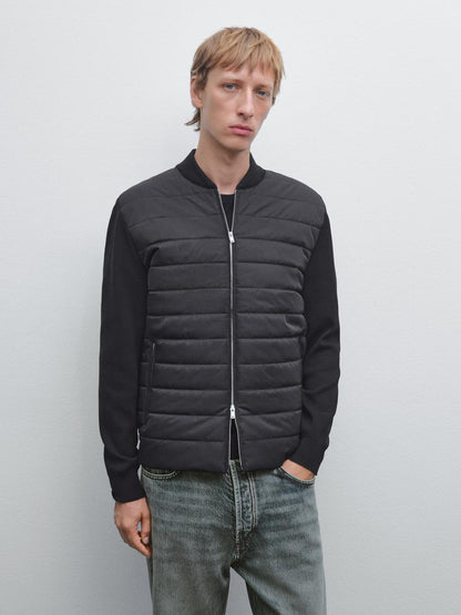 Quilted bomber jacket