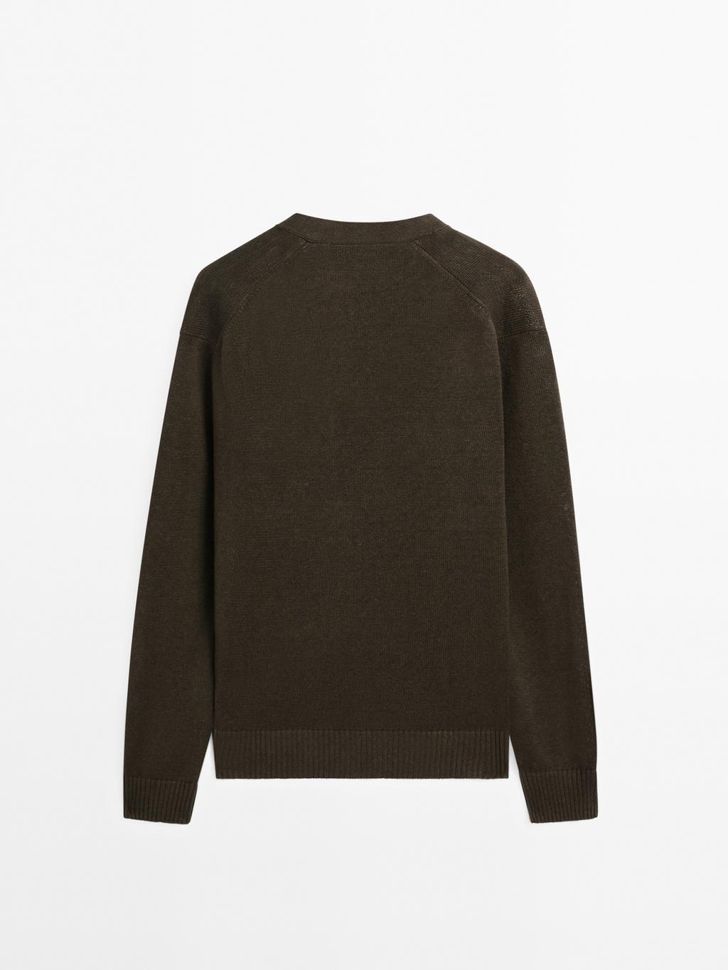 Knit linen blend cardigan