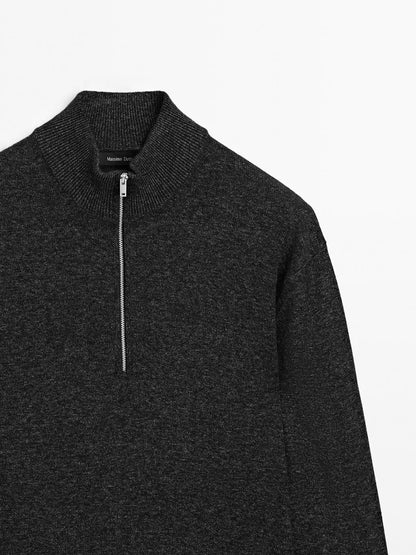 Mock neck knit sweater