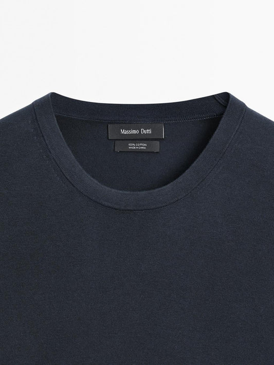 100% cotton short sleeve knit sweater