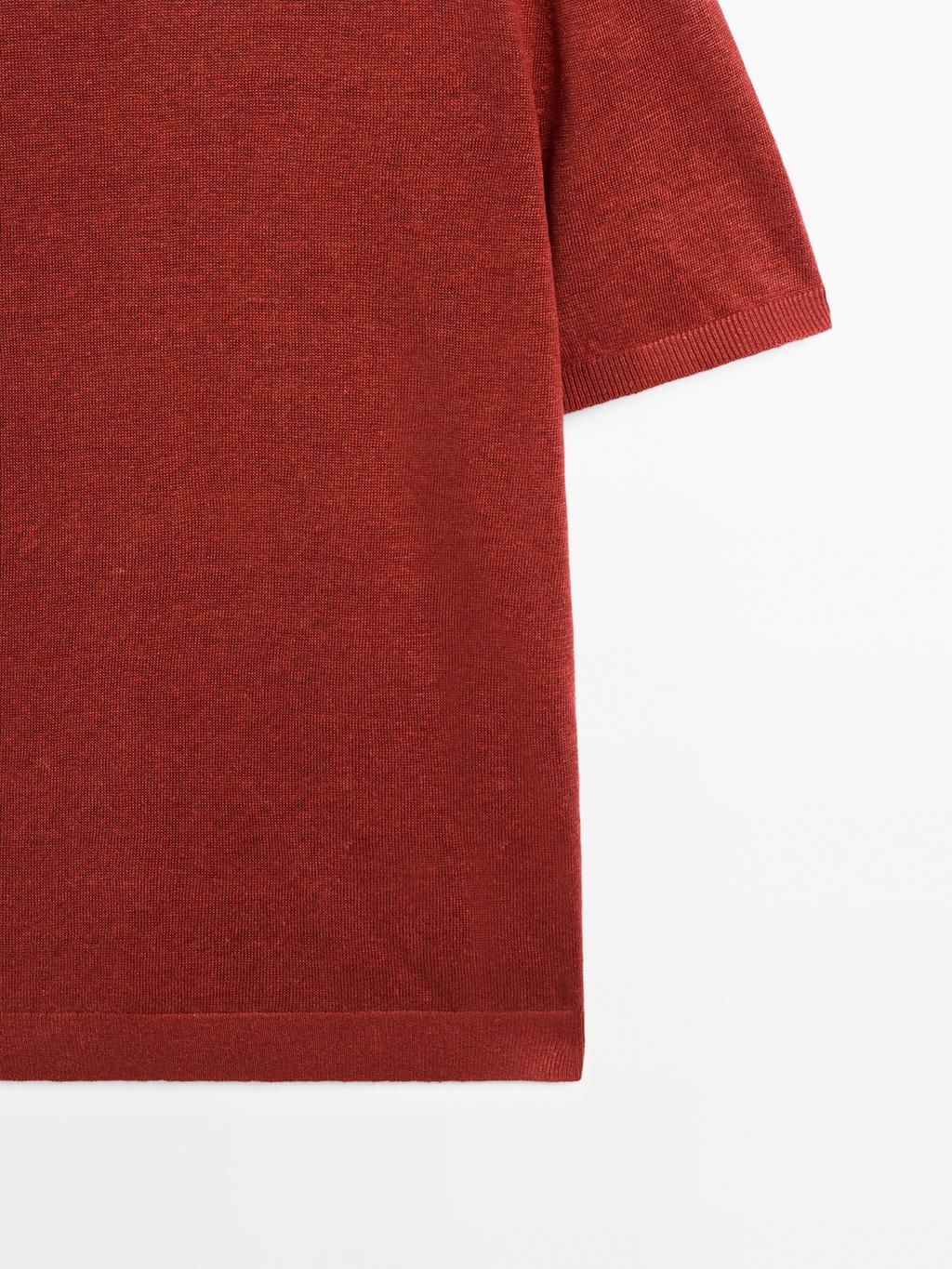 100% linen short sleeve knit T-shirt