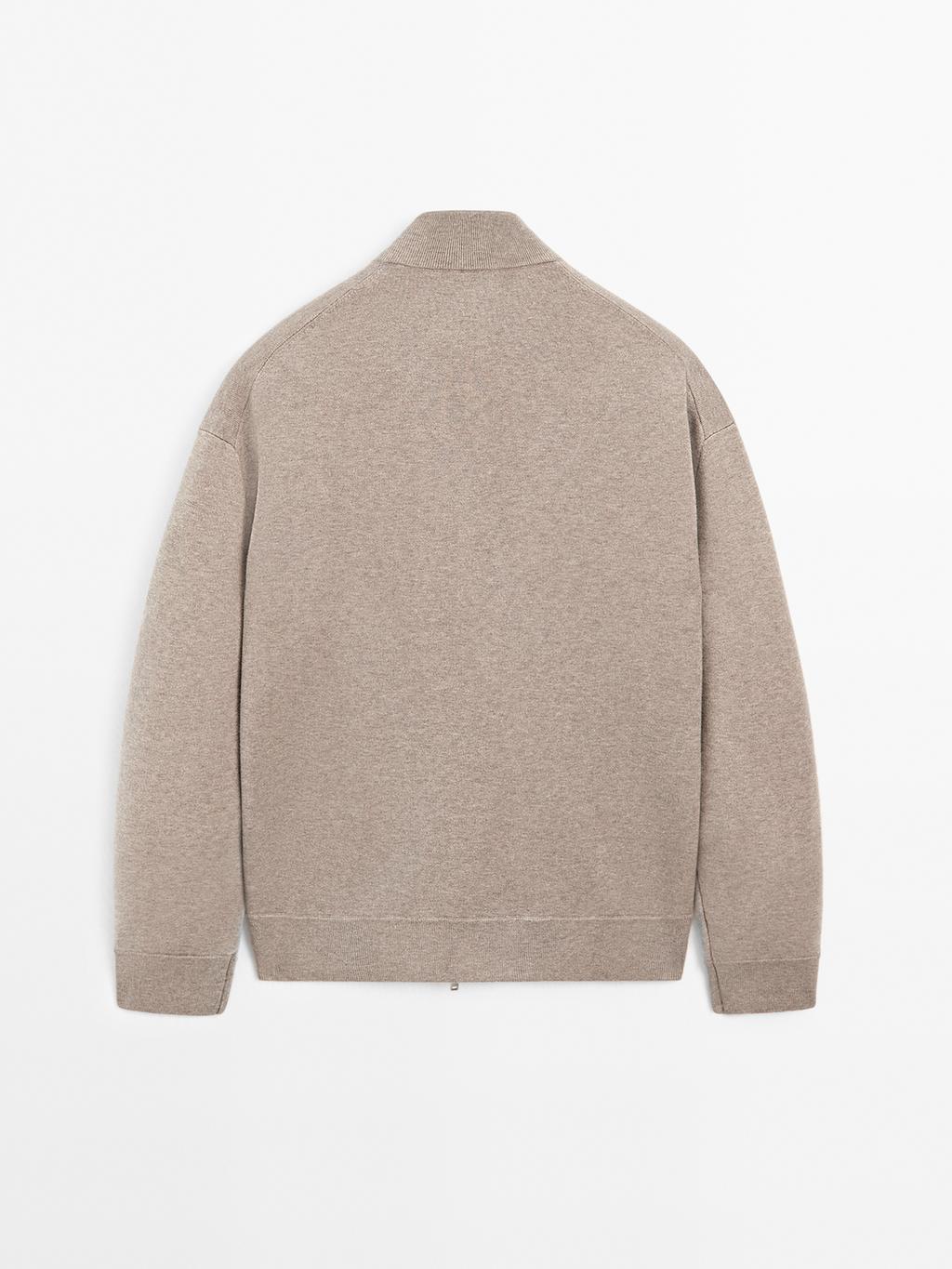 Bomber-style knit cardigan