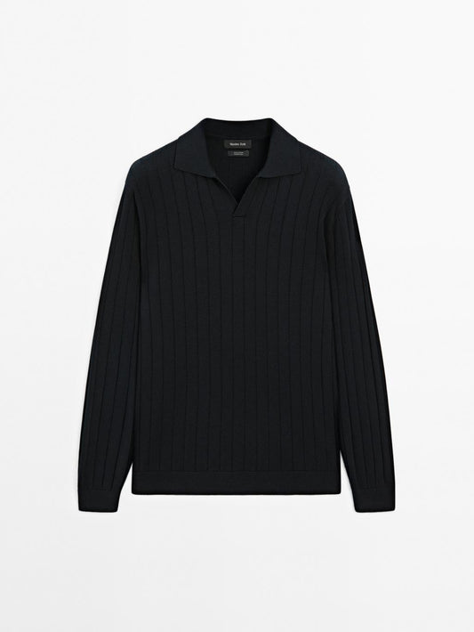 Long sleeve polo sweater