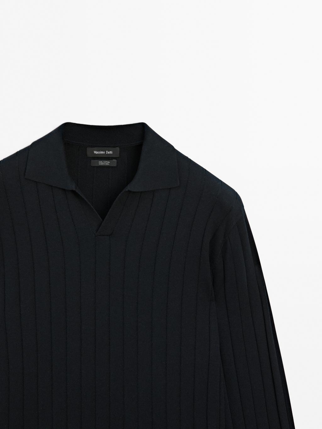 Long sleeve polo sweater