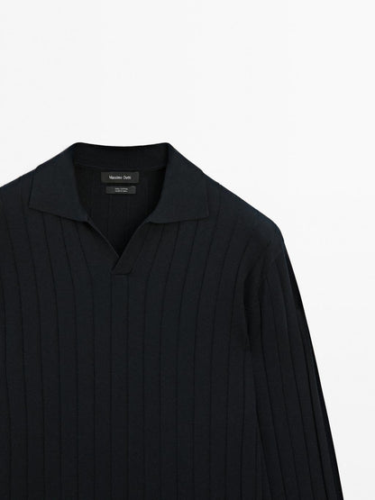 Long sleeve polo sweater