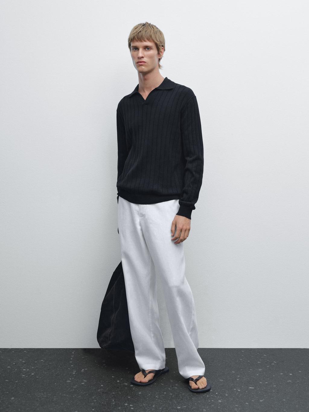 Long sleeve polo sweater