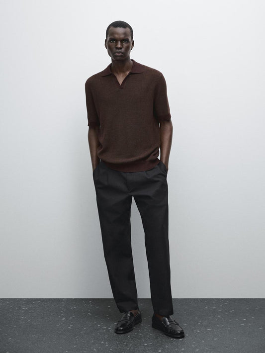 100% cotton knit polo shirt