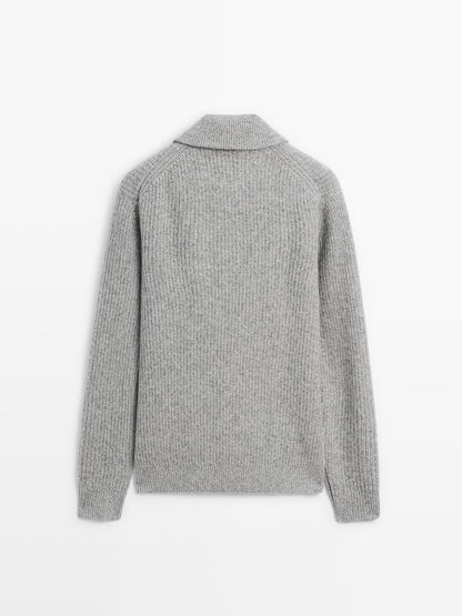 100% wool mock neck jumper
