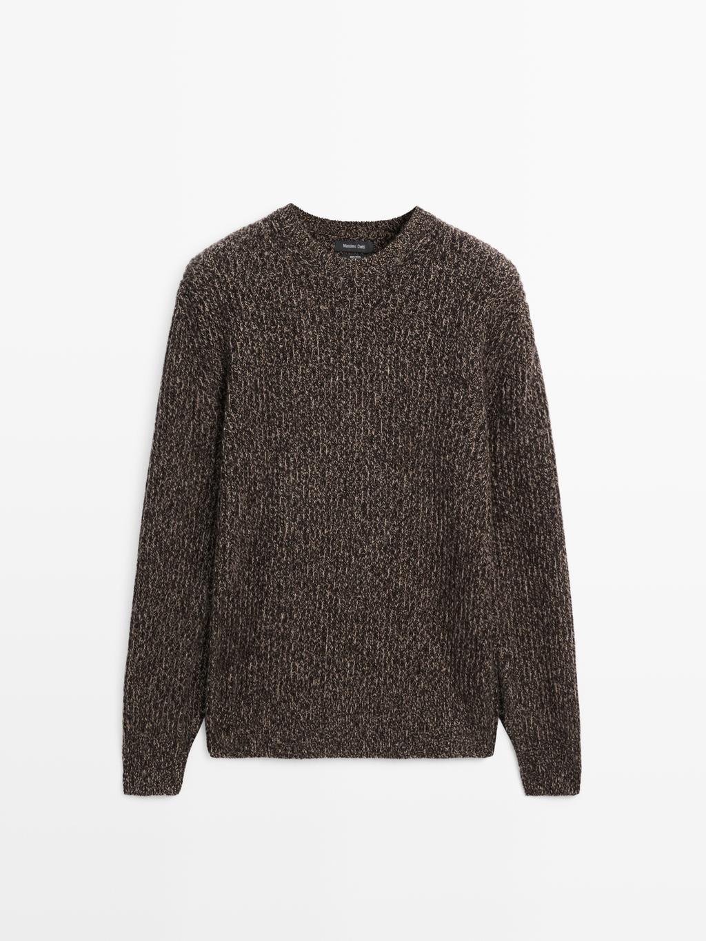 Crew neck sweater in 100% wool