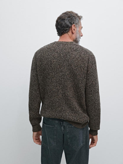 Crew neck sweater in 100% wool
