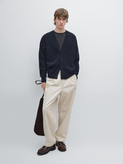 Wool blend V-neck cardigan