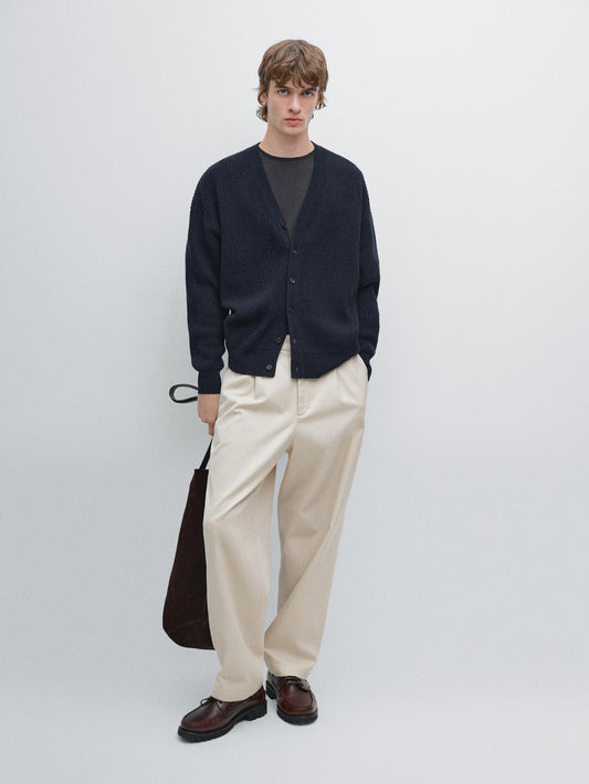 Wool blend V-neck cardigan