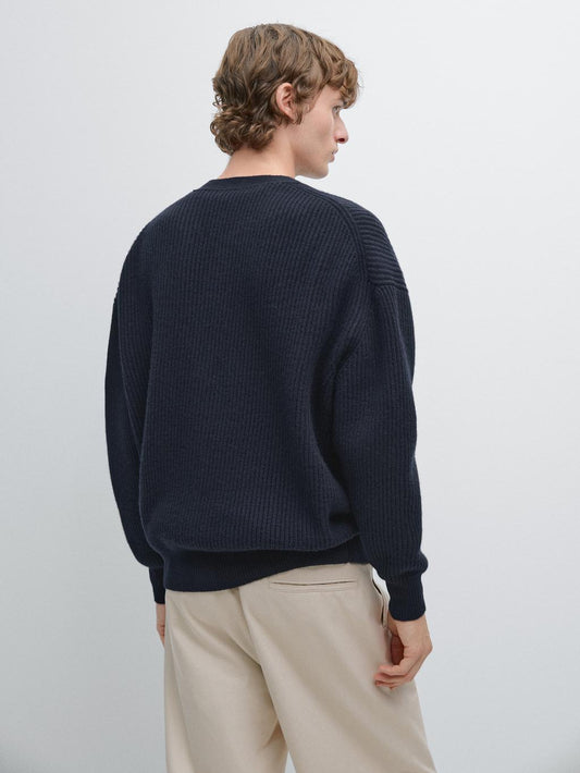 Wool blend V-neck cardigan