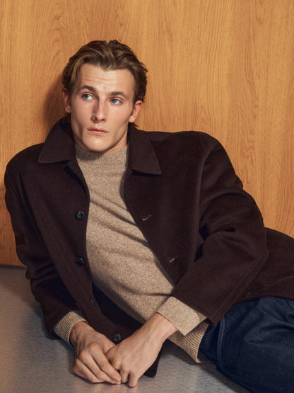 Crew neck melange knit sweater