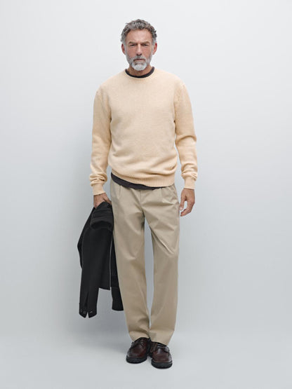 Wool blend crew neck sweater