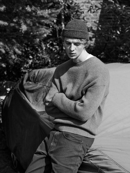 Wool blend crew neck sweater