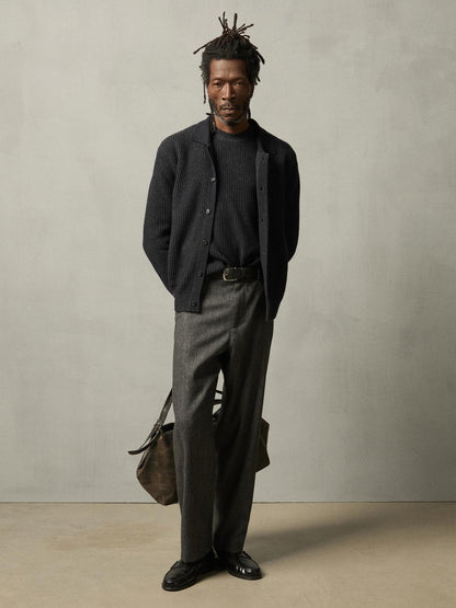 Wool blend knit cardigan