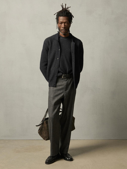 Wool blend knit cardigan