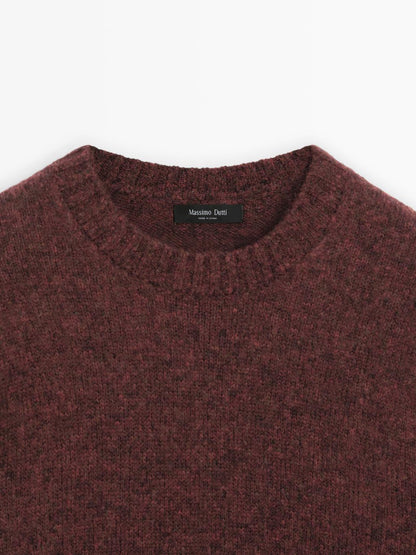 Wool blend sweater with crew neck