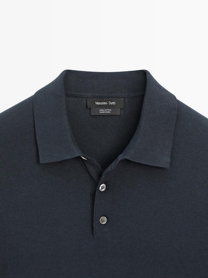 100% cotton knit short sleeve polo shirt