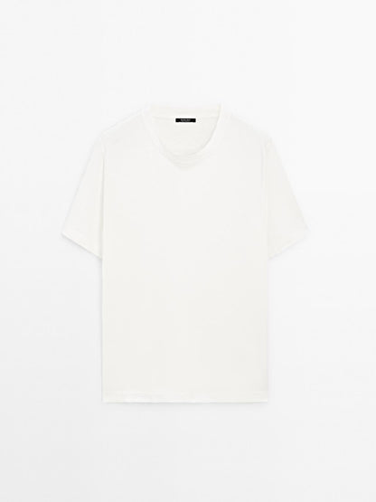 Short sleeve linen blend T-shirt