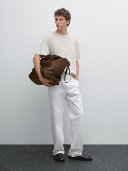 Short sleeve linen blend T-shirt